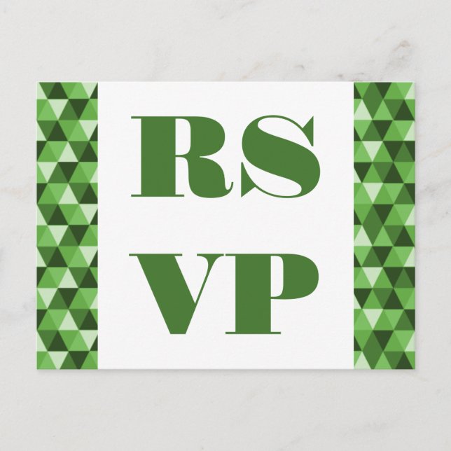 Green Geometric Triangles RSVP Postcard (Front)