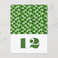 Green Geometric Triangles Table Postcard