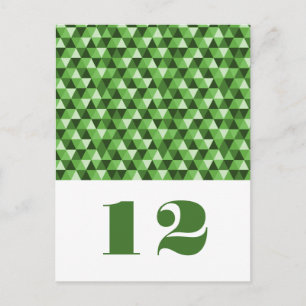 Green Geometric Triangles Table Postcard