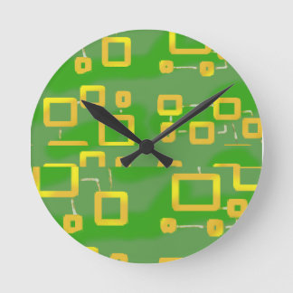 Green Geometric Wall Clock