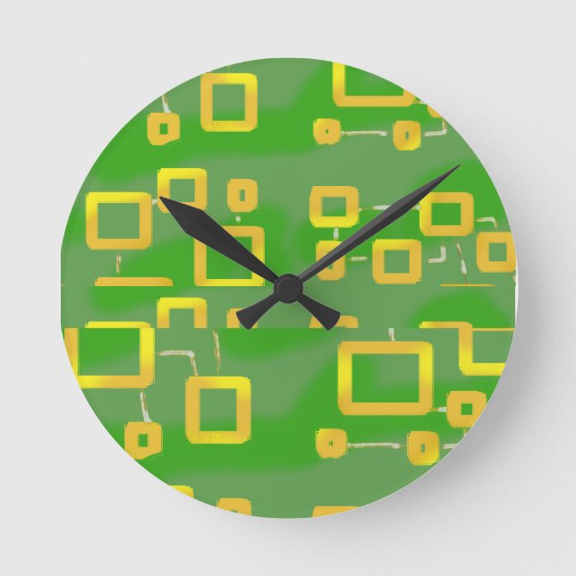 Green Geometric Wall Clock (Front)
