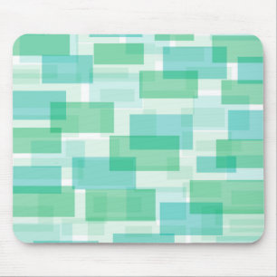 Green geometrical squares pattern mouse mat