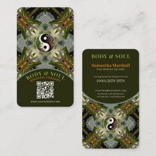 Green Geometry Plant Medicine Yin Yang Holistic Calling Card