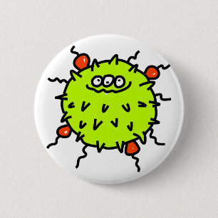Green Germ 6 Cm Round Badge