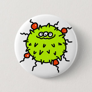 Green Germ 6 Cm Round Badge