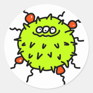 Green Germ Classic Round Sticker