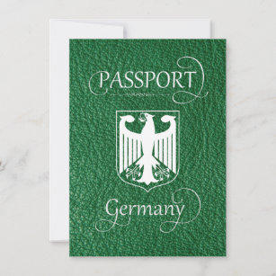 Green Germany Passport Save the Date Card