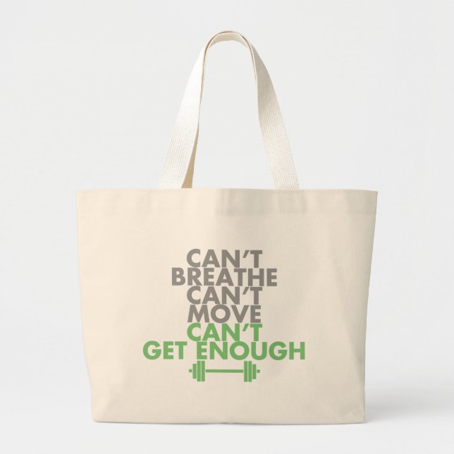 Green "Get Enough" Large Tote Bag (Front)