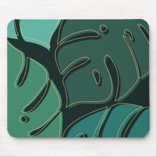 Green giant monstera leaves design mouse mat