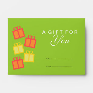 Green gift boxes business store gift certificate envelope