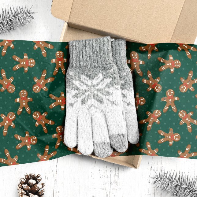 Green Gingerbread Man Christmas Tissue Paper (Creator Uploaded)