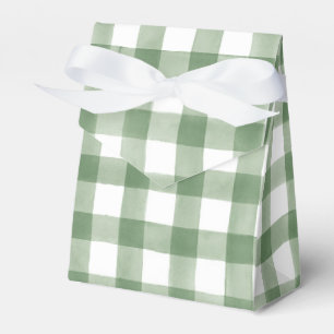 Green Gingham Baby Shower Favour Box