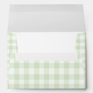 Green Gingham Baby Shower Gender Neutral Envelope
