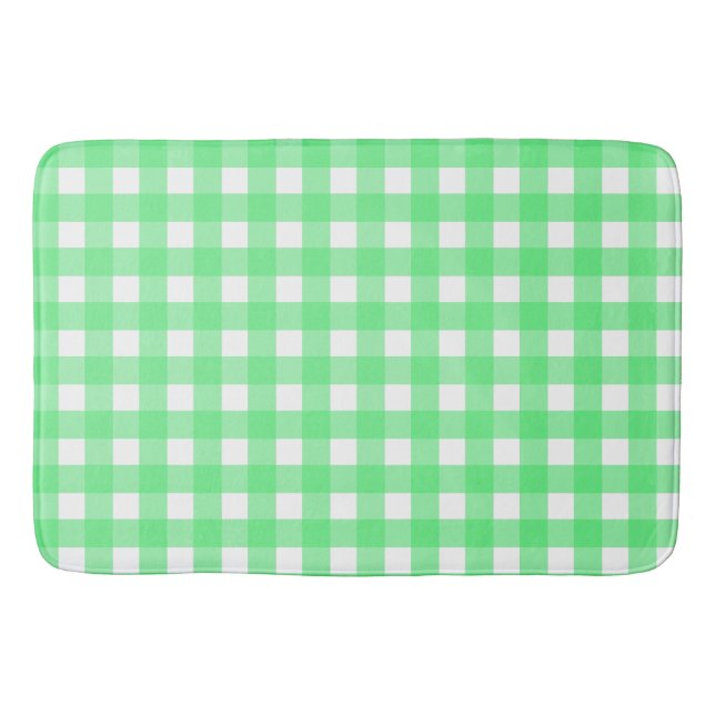 Green gingham bath mat (Front)