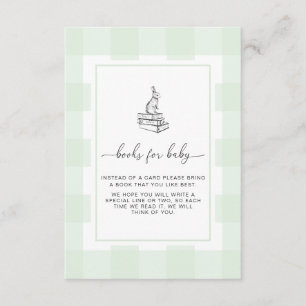 Green Gingham Bunny Books Request Insert Card