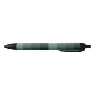 Green Gingham Check Plaid Design  Black Ink Pen