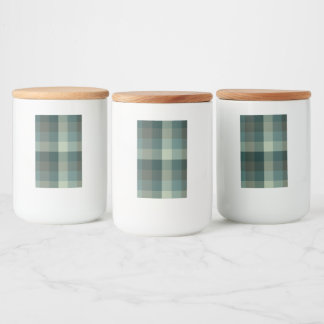 Green Gingham Check Plaid Design Food Label