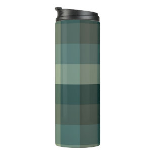 Green Gingham Check Plaid Design Thermal Tumbler