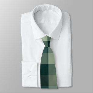 Green Gingham Check Plaid Design Tie