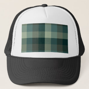 Green Gingham Check Plaid Design Trucker Hat