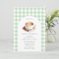 Green Gingham Coffee | Neutral Baby Shower Brunch