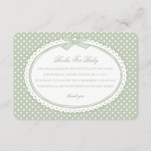 Green Gingham Coquette Books for Baby Enclosure Card