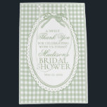 Green Gingham Coquette Bow Bridal Shower Favours Medium Gift Bag<br><div class="desc">A charming blend of classic and coquette, this pastel gingham party collection brings a soft, preppy touch to your celebration. Featuring delicate gingham patterns paired with sweet bow accents, each piece is designed to create a light, feminine, and effortlessly polished party aesthetic. Perfect for showers, birthdays, and garden-inspired gatherings, this...</div>
