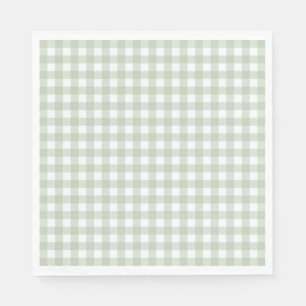 Green Gingham Coquette Bow Party Dessert Napkin