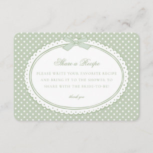 Green Gingham Coquette Bow Share a Recipe Enclosure Card