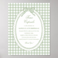 Green Gingham Coquette Bow Time Capsule Game
