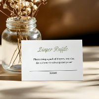 Green Gingham Diaper Raffle Neutral Gender rustic