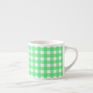 Green gingham espresso cup