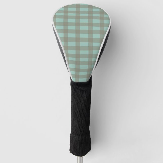 Green Gingham Golf Head Cover (Front)