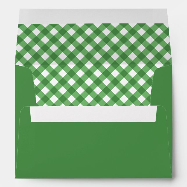 Green Gingham Holiday Envelope (Back (Bottom))