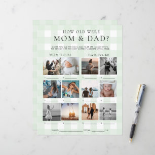 Green Gingham How Old Were Mum and Dad Photo Game