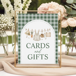 Green Gingham Locally Grown Cards & Gifts Sign