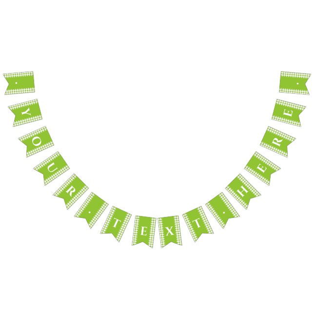 Green Gingham Monogram Picnic Bunting Banner (All)