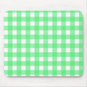 Green gingham mouse mat