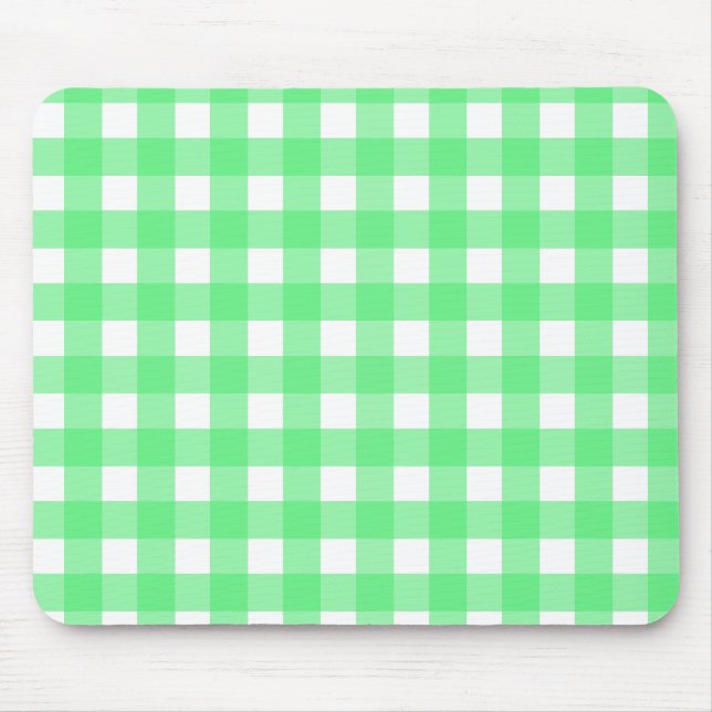 Green gingham mouse mat (Front)