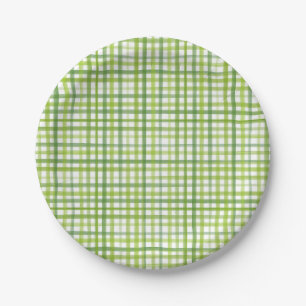 Green Gingham Paper Plate Gingham Summer Party