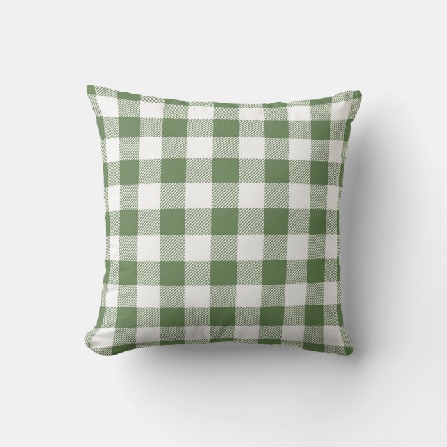 Green Gingham pattern Cushion (Front)