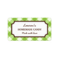 Green gingham pattern kitchen baking canning jar