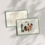 Green Gingham Plaid Custom Photo Letter Christmas Holiday Card<br><div class="desc">Cute Green Gingham Plaid Custom Photo Christmas Holiday Card with Optional Personalised Letter on Back</div>