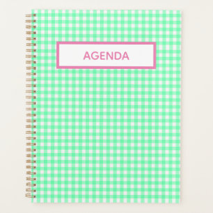 Green Gingham Planner