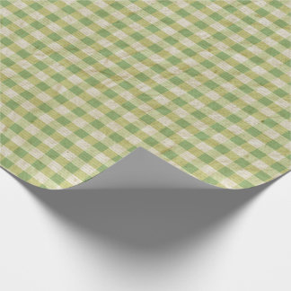 Green gingham rustic effect wrapping paper