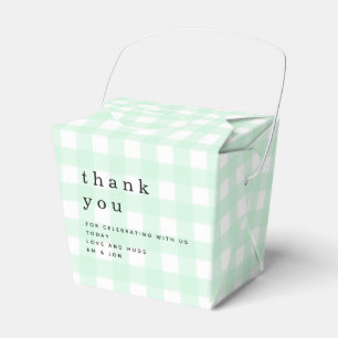 Green Gingham Thank You Picnic Baby Shower Favour Box