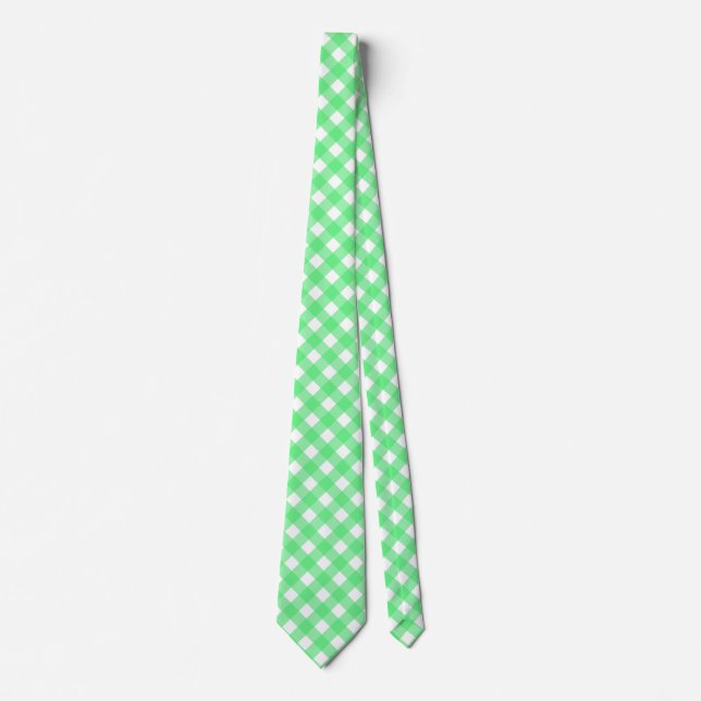 Green gingham tie (Front)