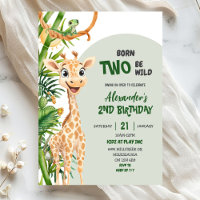 Green Giraffe Born Two Wild Safari Second Birthday