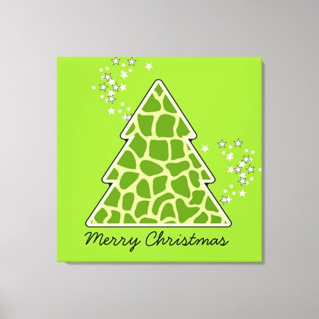 Green giraffe Christmas Tree Canvas Print (Front)