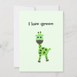 Green giraffe holiday card